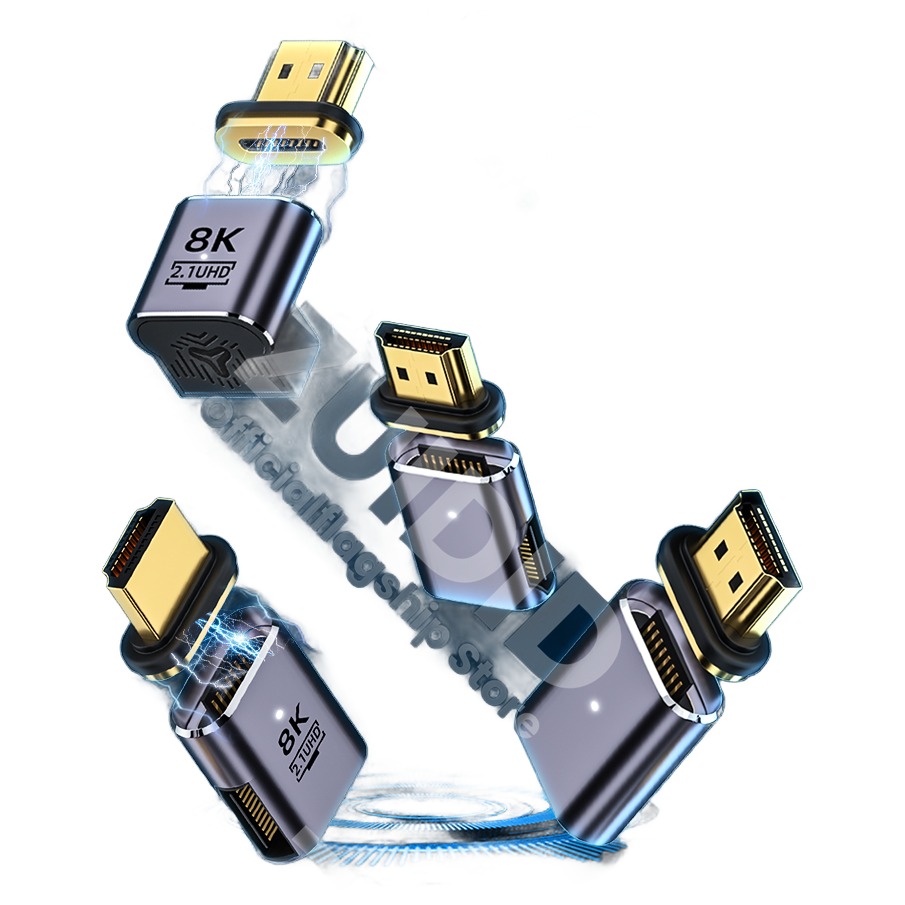 Adaptateur HDMI magnétique coudé pour espace réduit Adaptateur HDMI magnétique coudé pour espace réduit, vue principale