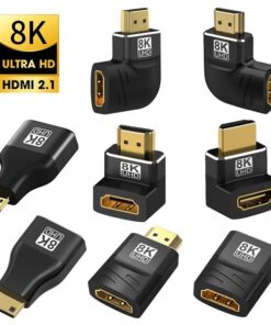 Adaptateur HDMI mâle vers femelle et micro ou mini HDMI, vue de trois quarts