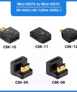 Adaptateur HDMI Micro et Mini vers HDMI 2.1, vue de face
