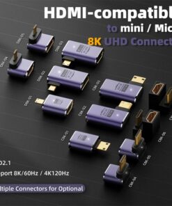 Adaptateur HDMI Micro et Mini vers HDMI 2.1, detail
