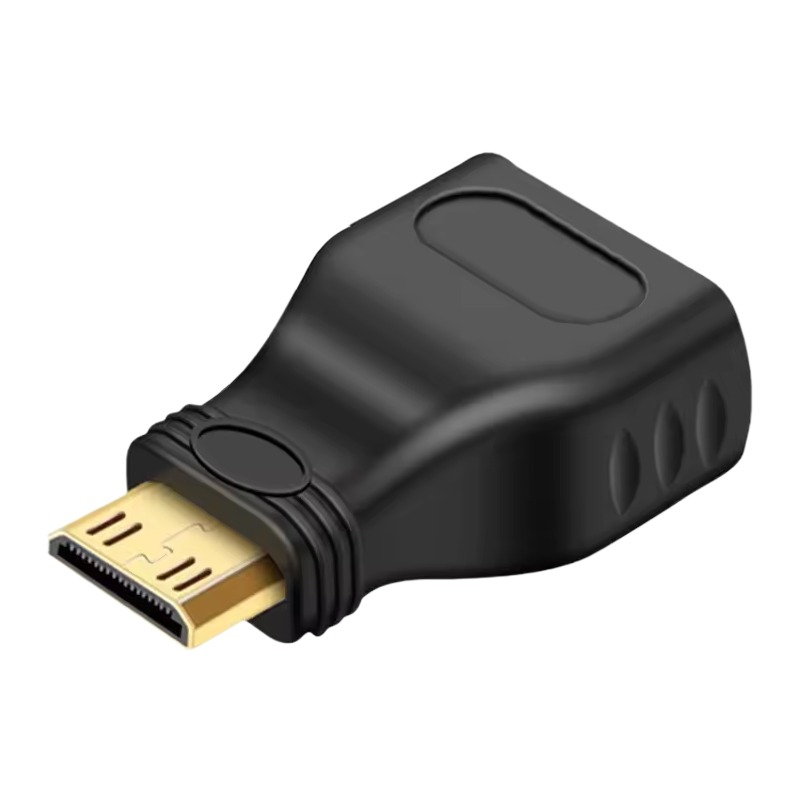 Adaptateur HDMI mini HDMI mâle vers HDMI femelle, format court Adaptateur HDMI mini HDMI mâle vers HDMI femelle, format court, vue de trois quarts