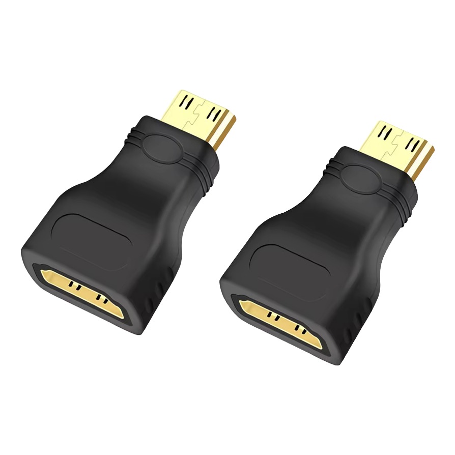 Adaptateur HDMI mini HDMI mâle vers HDMI femelle, format court Adaptateur HDMI mini HDMI mâle vers HDMI femelle, format court, vue de face