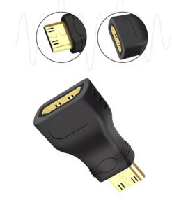 Adaptateur HDMI mini HDMI mâle vers HDMI femelle, format court, detail