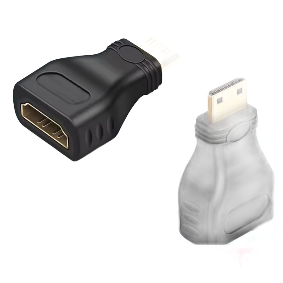 Adaptateur HDMI mini HDMI mâle vers HDMI femelle, format court Adaptateur HDMI mini HDMI mâle vers HDMI femelle, format court, vue arriere