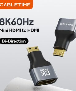 Adaptateur HDMI Mini/Micro HDMI vers HDMI 8K, vue de trois quarts