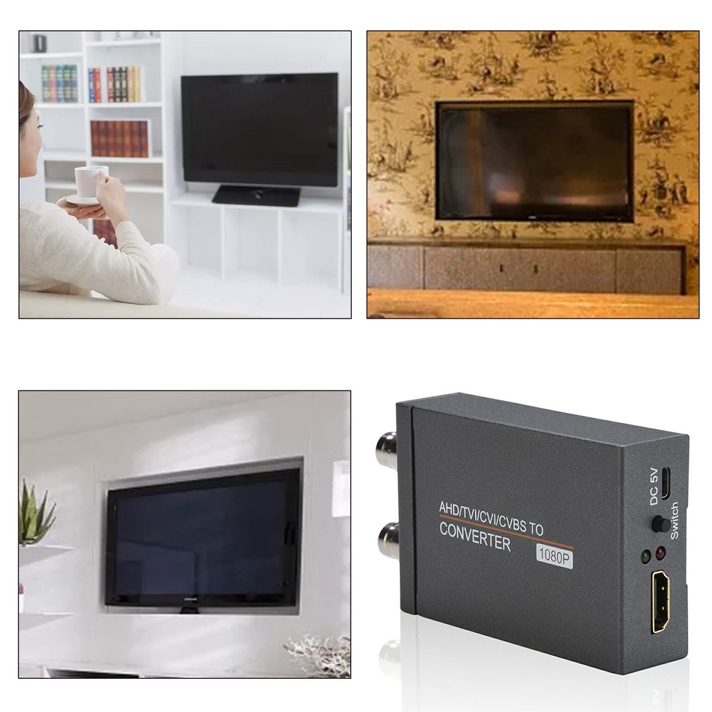Adaptateur HDMI pour caméras AHD, TVI, CVI et analogiques Adaptateur HDMI pour caméras AHD, TVI, CVI et analogiques, vue de profil