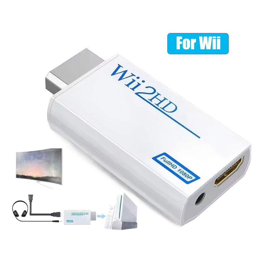 Adaptateur HDMI pour console Wii, sortie 720p Adaptateur HDMI pour console Wii, sortie 720p, vue principale