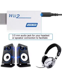 Adaptateur HDMI pour console Wii, sortie 720p, vue arriere