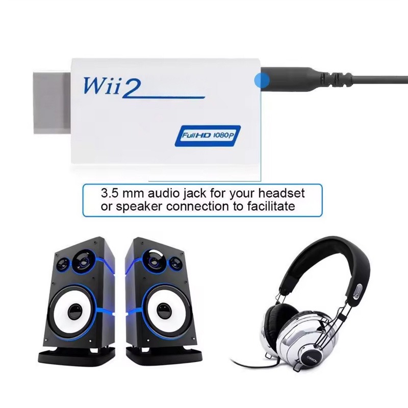 Adaptateur HDMI pour console Wii, sortie 720p Adaptateur HDMI pour console Wii, sortie 720p, vue arriere