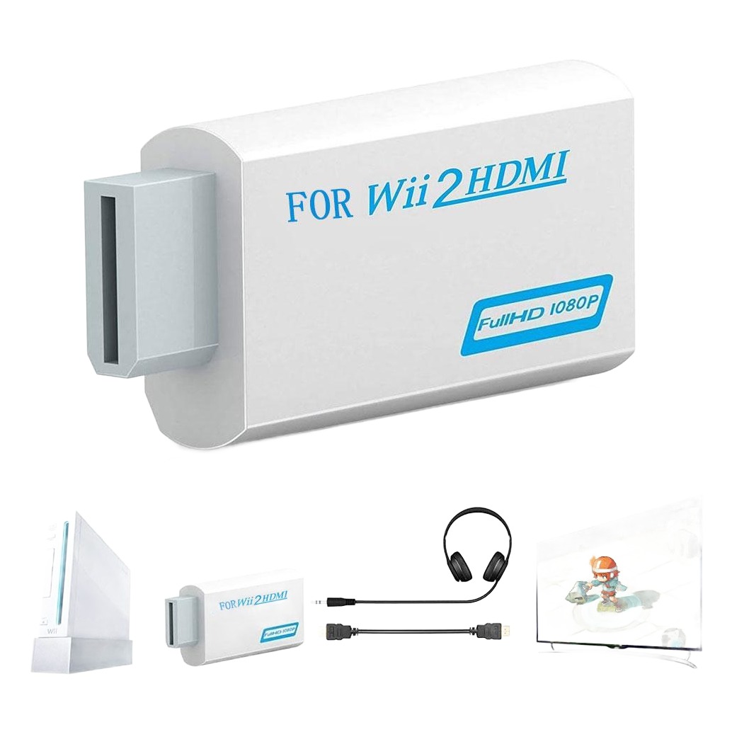 Adaptateur HDMI pour console Wii sortie haute definition Adaptateur HDMI pour console Wii sortie haute definition, vue de face