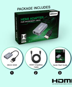 Adaptateur HDMI pour consoles de jeu rétro sur téléviseur, vue de face