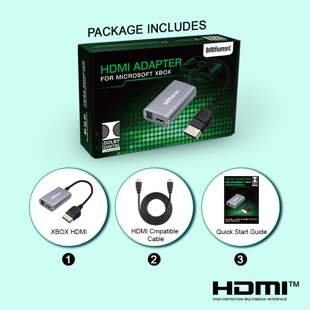 Adaptateur HDMI pour consoles de jeu rétro sur téléviseur Adaptateur HDMI pour consoles de jeu rétro sur téléviseur, vue de face