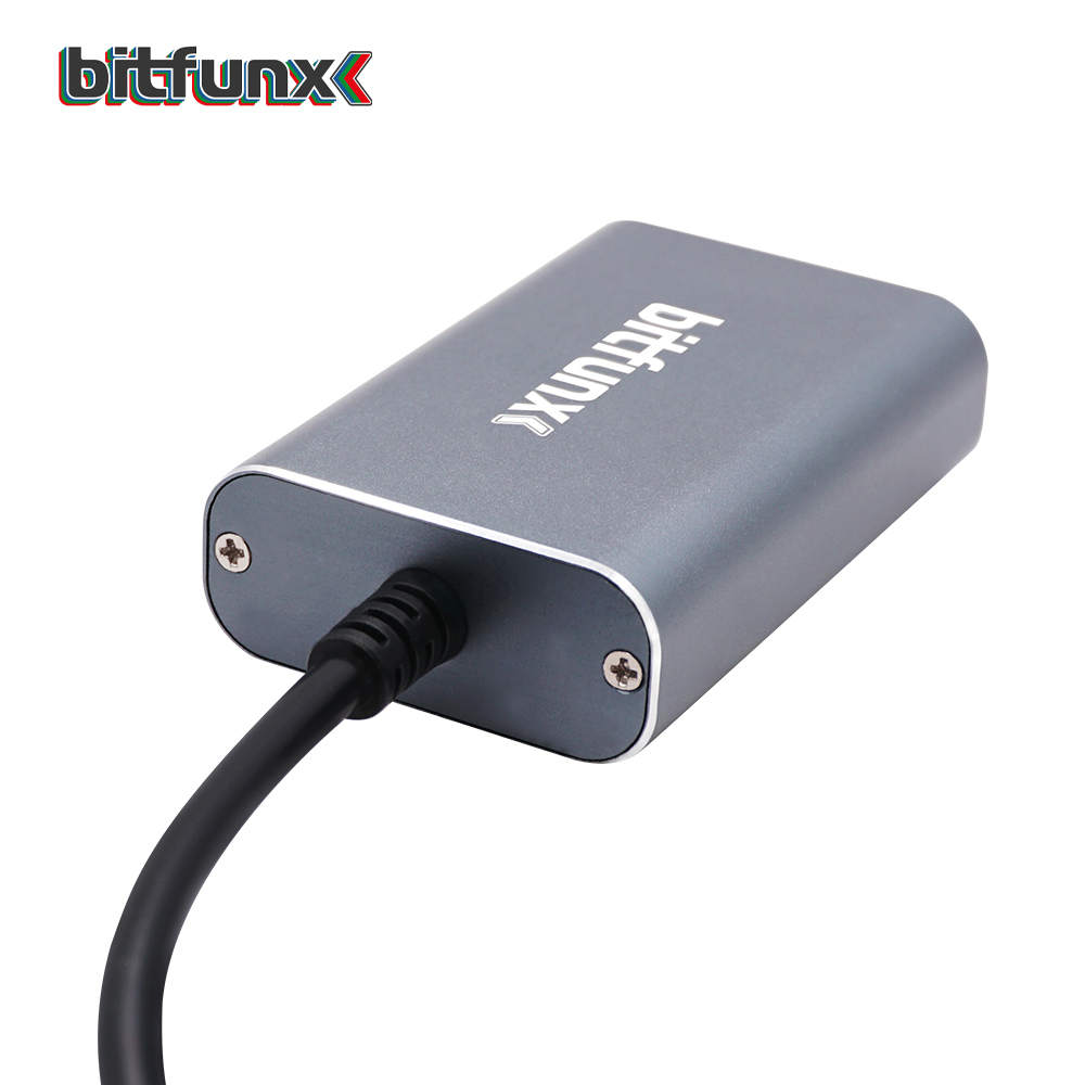 Adaptateur HDMI pour consoles de jeu rétro sur téléviseur Adaptateur HDMI pour consoles de jeu rétro sur téléviseur, vue de profil