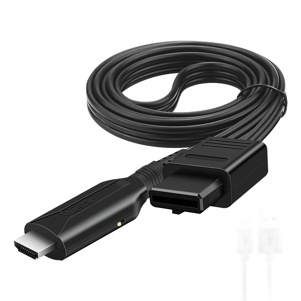 Adaptateur HDMI pour Nintendo 64 et Super Nintendo Adaptateur HDMI pour Nintendo 64 et Super Nintendo, vue de trois quarts