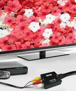 Adaptateur HDMI pour péritel via RCA, magnétoscope et console, vue arriere