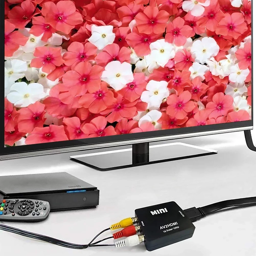 Adaptateur HDMI pour péritel via RCA, magnétoscope et console Adaptateur HDMI pour péritel via RCA, magnétoscope et console, vue arriere