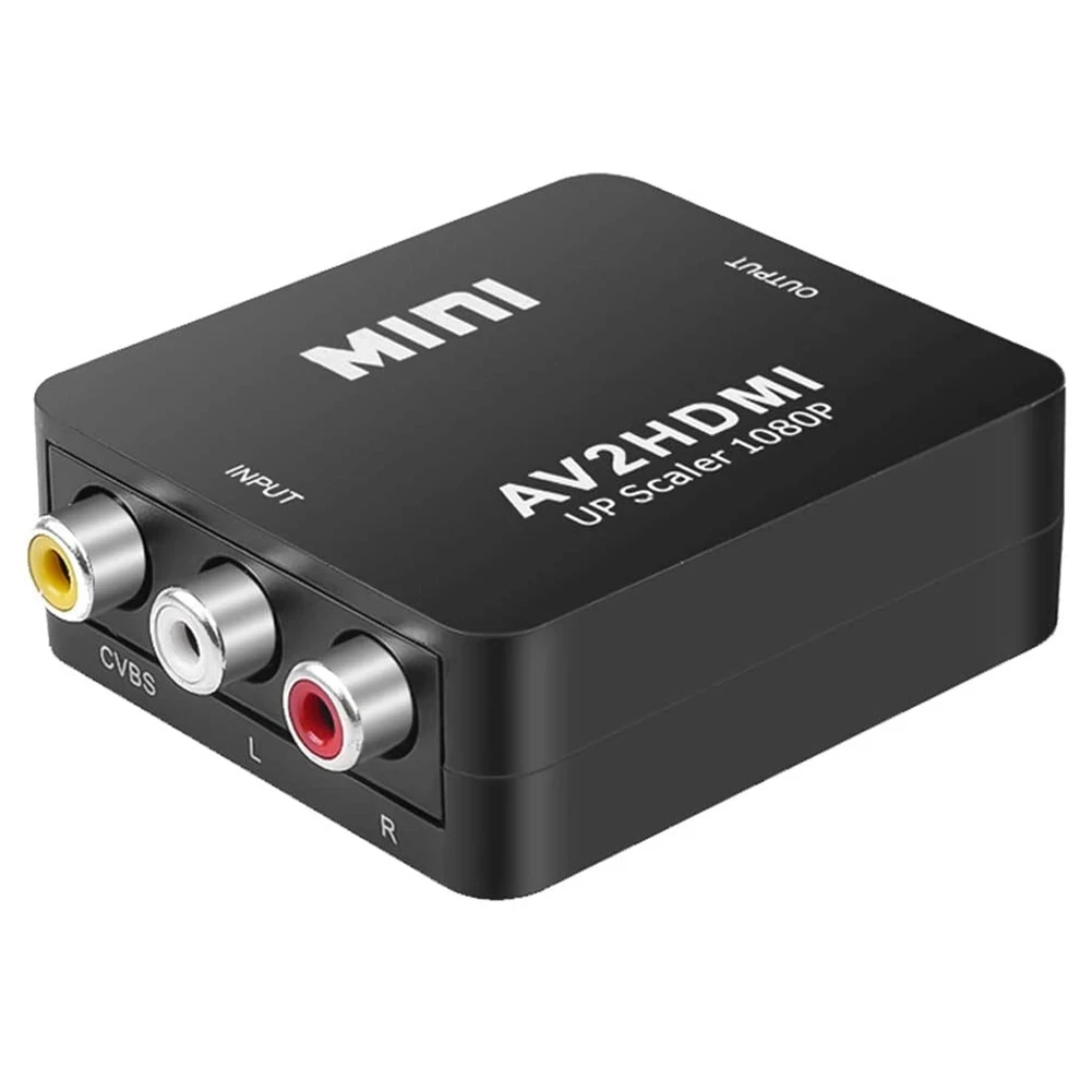 Adaptateur HDMI pour péritel via RCA, magnétoscope et console Adaptateur HDMI pour péritel via RCA, magnétoscope et console, vue de profil