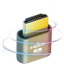 Adaptateur HDMI, prise factice HDMI, émulateur d'écran virtuel 4K, vue de trois quarts