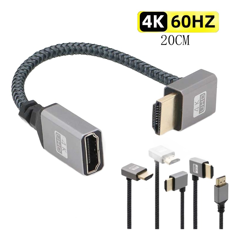 Adaptateur HDMI rallonge male vers femelle en 4K Adaptateur HDMI rallonge male vers femelle en 4K, vue de face