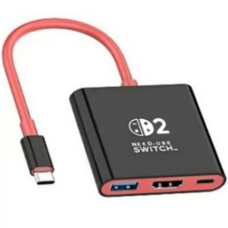 Adaptateur HDMI, station d’accueil Hub -C vers pour Switch Adaptateur HDMI, station d'accueil Hub -C vers pour Switch, vue de trois quarts