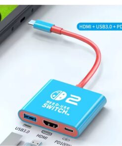 Adaptateur HDMI, station d'accueil Hub -C vers pour Switch, vue arriere