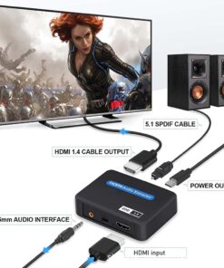 Adaptateur HDMI vers jack, adaptateur HDMI vers jack, extracteur audio, vue de trois quarts
