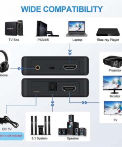 Adaptateur HDMI vers jack, adaptateur HDMI vers jack, extracteur audio, vue de face