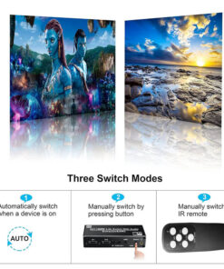Adaptateur HDMI vers jack, commutateur avec extracteur audio, vue arriere