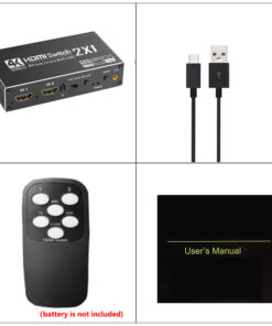 Adaptateur HDMI vers jack, commutateur avec extracteur audio, vue de profil