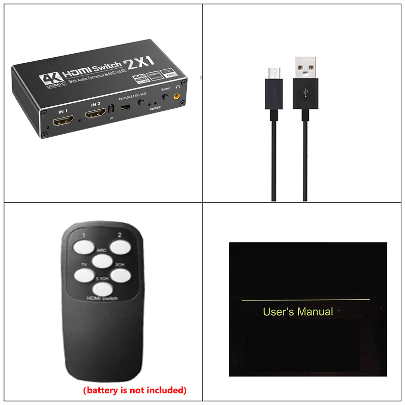 Adaptateur HDMI vers jack, commutateur avec extracteur audio Adaptateur HDMI vers jack, commutateur avec extracteur audio, vue de profil