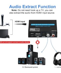 Adaptateur HDMI vers jack, extracteur audio 4K avec ARC, vue de face