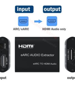 Adaptateur HDMI vers jack extracteur audio EARC et ARC, vue de trois quarts