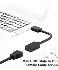 Adaptateur HDMI vers Mini HDMI en 4K a 60 Hz, vue de trois quarts