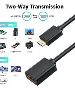 Adaptateur HDMI vers Mini HDMI en 4K a 60 Hz, vue de face