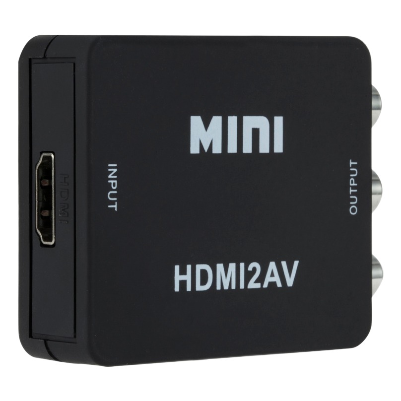 Adaptateur HDMI vers RCA pour téléviseur cathodique Adaptateur HDMI vers RCA pour téléviseur cathodique, vue principale