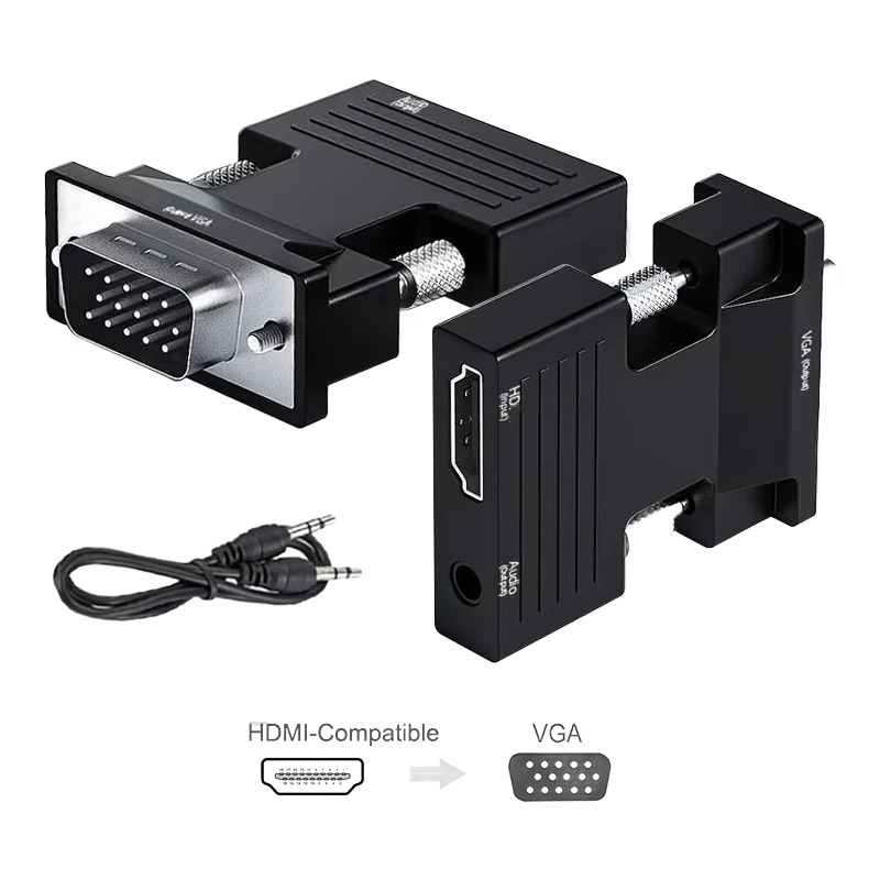 Adaptateur HDMI vers VGA avec sortie audio 3,5 mm Adaptateur HDMI vers VGA avec sortie audio 3,5 mm, vue principale