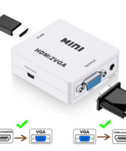 Adaptateur HDMI vers VGA avec sortie audio séparée, vue principale