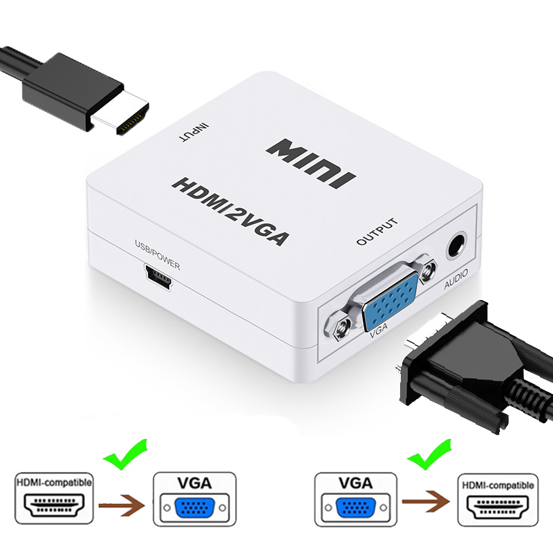 Adaptateur HDMI vers VGA avec sortie audio séparée Adaptateur HDMI vers VGA avec sortie audio séparée, vue principale