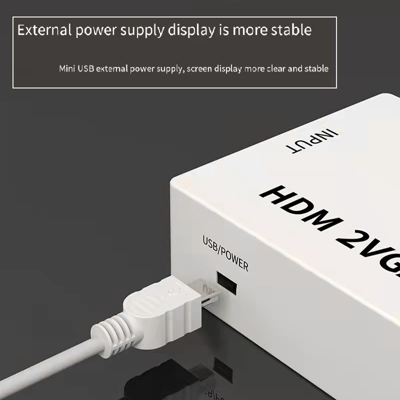 Adaptateur HDMI vers VGA avec sortie audio séparée Adaptateur HDMI vers VGA avec sortie audio séparée, vue arriere