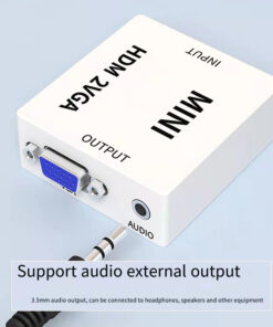 Adaptateur HDMI vers VGA avec sortie audio séparée, vue de profil