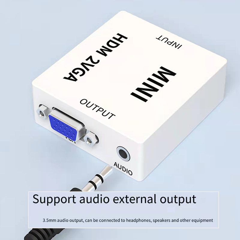 Adaptateur HDMI vers VGA avec sortie audio séparée Adaptateur HDMI vers VGA avec sortie audio séparée, vue de profil