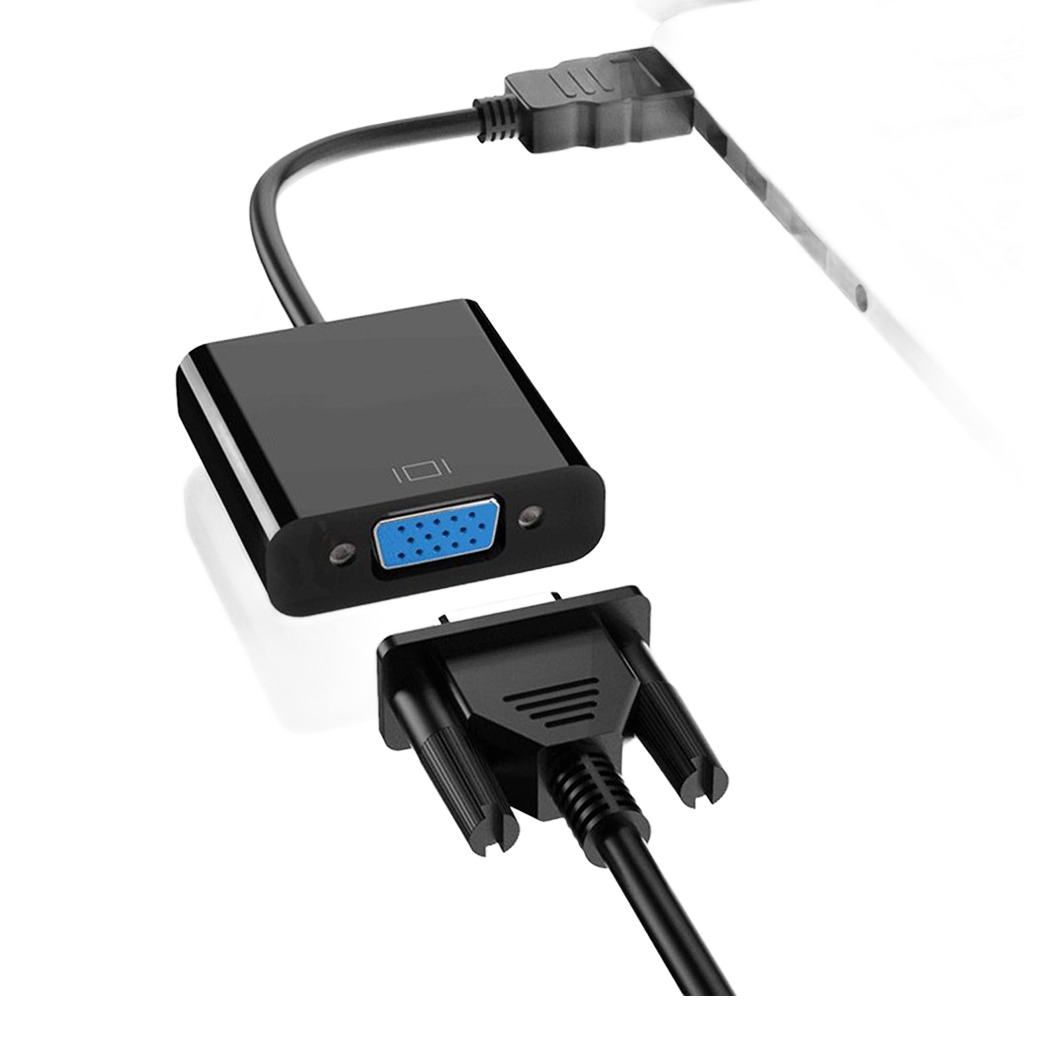 Adaptateur HDMI vers VGA, conversion numérique analogique Adaptateur HDMI vers VGA, conversion numérique analogique, vue de trois quarts