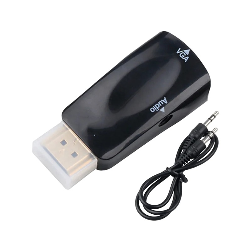 Adaptateur HDMI vers VGA pour écran ou projecteur ancien Adaptateur HDMI vers VGA pour écran ou projecteur ancien, vue principale