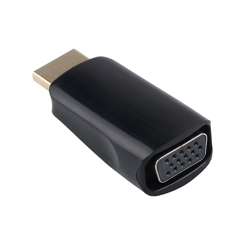 Adaptateur HDMI vers VGA pour écran ou projecteur ancien Adaptateur HDMI vers VGA pour écran ou projecteur ancien, vue de trois quarts