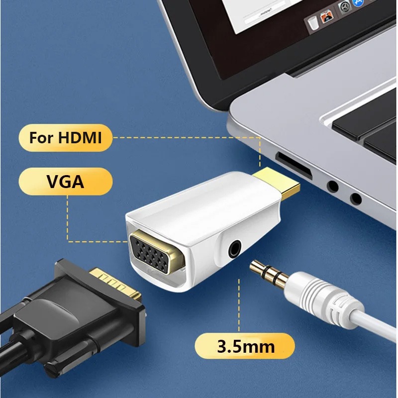 Adaptateur HDMI vers VGA pour écran ou projecteur ancien Adaptateur HDMI vers VGA pour écran ou projecteur ancien, detail