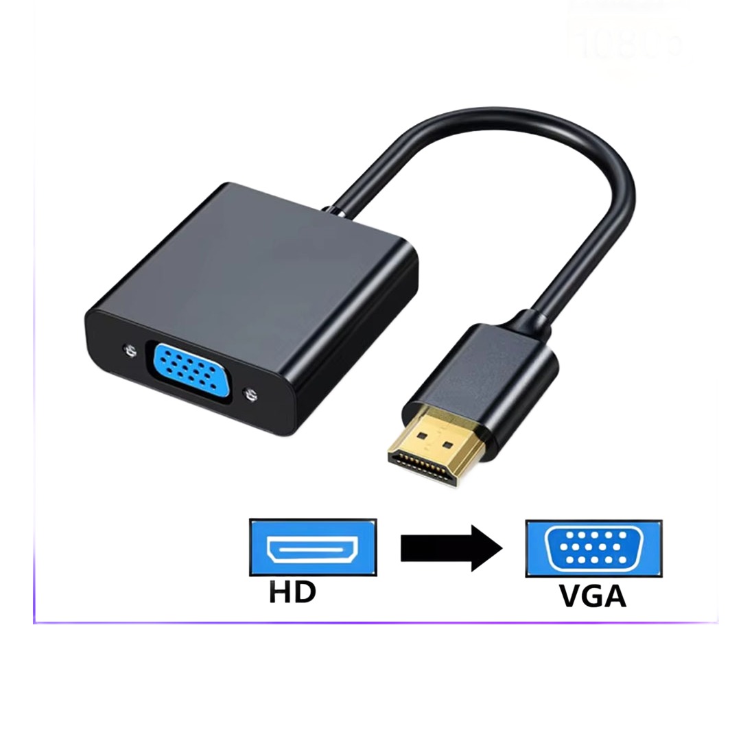 Adaptateur HDMI VGA 1080p, cordon souple prêt à brancher Adaptateur HDMI VGA 1080p, cordon souple prêt à brancher, vue principale