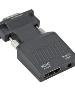 Adaptateur HDMI VGA avec audio, dans le sens de votre choix, vue de trois quarts