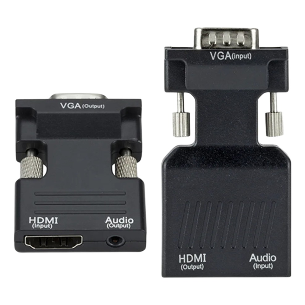 Adaptateur HDMI VGA avec audio, dans le sens de votre choix Adaptateur HDMI VGA avec audio, dans le sens de votre choix, vue de face