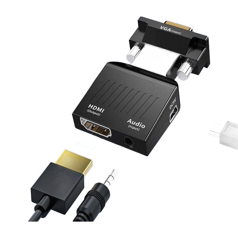 Adaptateur HDMI VGA, deux versions selon le sens de conversion Adaptateur HDMI VGA, deux versions selon le sens de conversion, vue principale