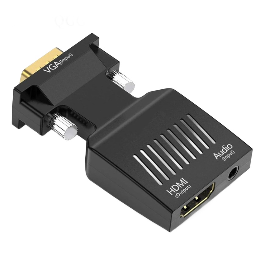 Adaptateur HDMI VGA, deux versions selon le sens de conversion Adaptateur HDMI VGA, deux versions selon le sens de conversion, vue de trois quarts